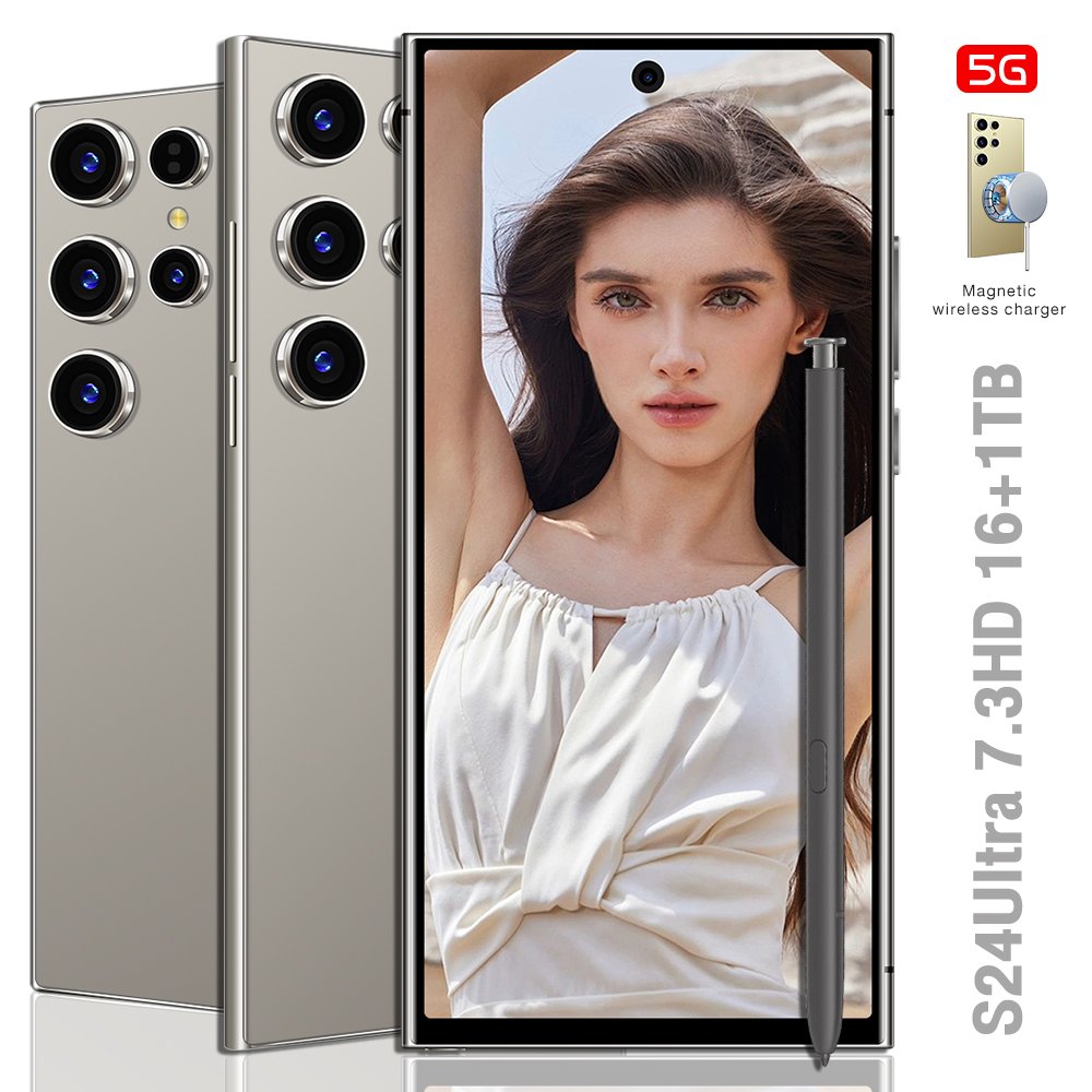 2024 New HD Hot Selling 5G Smart Phone Built-in S Pen Facial Recognition Fingerprints Unlocking Mobile Phone